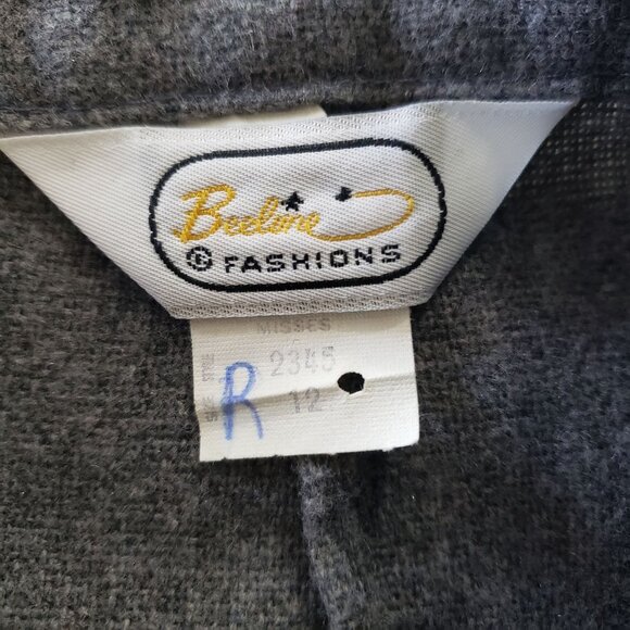 Vintage 1960s Brelin Fashions Gray Wool Blend A-Line Skirt Size 12 Office Career - Picture 4 of 5